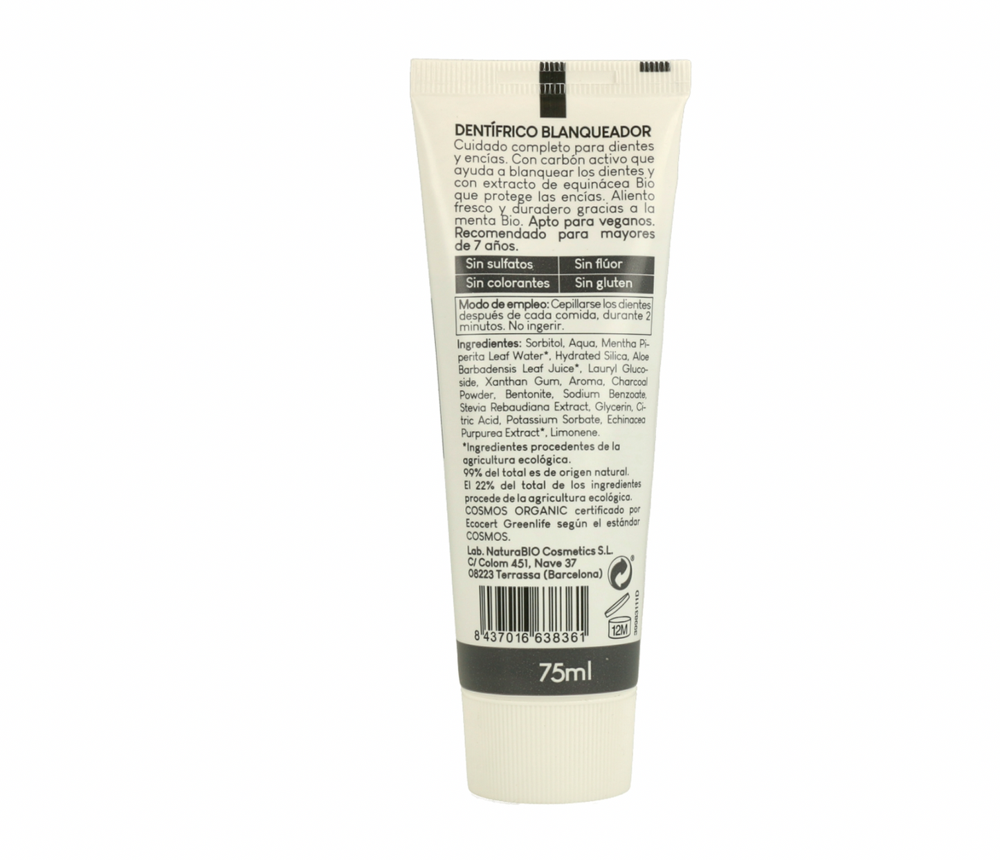 Pasta de dientes 99% Natural - Carbón Activo