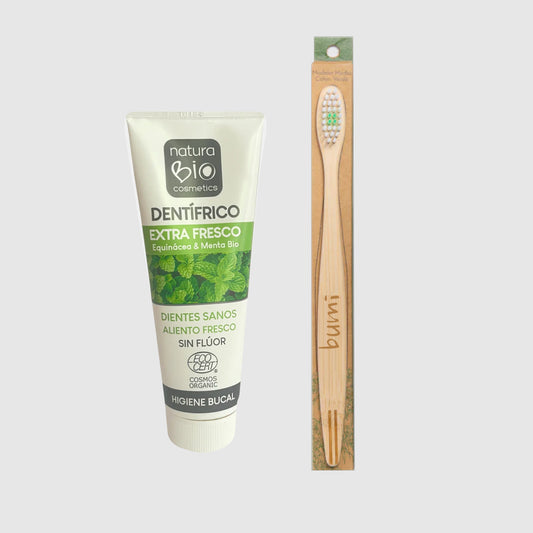 Cepillo de Bambu + Pasta Dental Natural